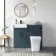 Harper Navy Blue Combination Vanity Basin & Houston Toilet 1000mm - Black Accents