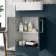Harper Navy Blue Combination Vanity Basin & Houston Toilet 1000mm - Brushed Brass Accents