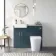 Harper Navy Blue Combination Vanity Basin with Marble Top & Tucson Toilet 1000mm - Brushed Brass Accents