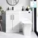 Mersey Gloss White Combination Vanity Basin and Houston Toilet 1000mm - Black Accents