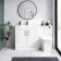 Mersey Gloss White Combination Vanity Basin and Houston Toilet 1300mm - Black Accents
