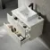 Crete Fluted Linen White Wall Hung Drawer Vanity with Marble Top & Cody Basin 800mm