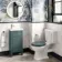 Bermuda Midnight Green Cloakroom Basin Vanity 400mm - Brushed Brass Accents
