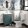 Bermuda Midnight Green Basin Vanity 500mm - Brass Knurled Handles