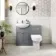 Capri Fog Grey Combination Vanity Basin and Miami Toilet 1050mm - Chrome Handles