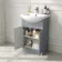 Capri Fog Grey Combination Vanity Basin and Miami Toilet 1050mm - Chrome Handles