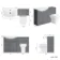 Capri Fog Grey Combination Vanity Basin and Miami Toilet 1350mm - Chrome Handles