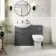 Capri Slate Grey Combination Vanity Basin and Miami Toilet 1150mm - Chrome Handles
