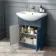Capri Navy Blue Combination Vanity Basin and Houston Toilet 1150mm - Chrome Handles