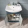 Capri Navy Blue Combination Vanity Basin and Houston Toilet 1150mm - Chrome Handles