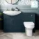 Capri Navy Blue Combination Vanity Basin and Miami Toilet 1350mm - Chrome Handles