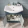 Capri Navy Blue Combination Vanity Basin and Miami Toilet 1350mm - Chrome Handles
