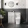 Milos Cotton White Combination Vanity Basin and Houston Toilet 1000mm - Chrome Handles