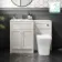 Milos Cotton White Combination Vanity Basin and Houston Toilet 1100mm - Chrome Handles