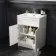 Milos Cotton White Combination Vanity Basin and Houston Toilet 1100mm - Chrome Handles