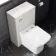 Milos Cotton White Combination Vanity Basin and Houston Toilet 1100mm - Chrome Handles