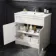 Milos Cotton White Combination Vanity Basin and Houston Toilet 1300mm - Chrome Handles