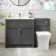 Milos Slate Grey Combination Vanity Basin and Houston Toilet 1300mm - Chrome Handles