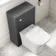 Milos Slate Grey Combination Vanity Basin and Houston Toilet 1300mm - Chrome Handles