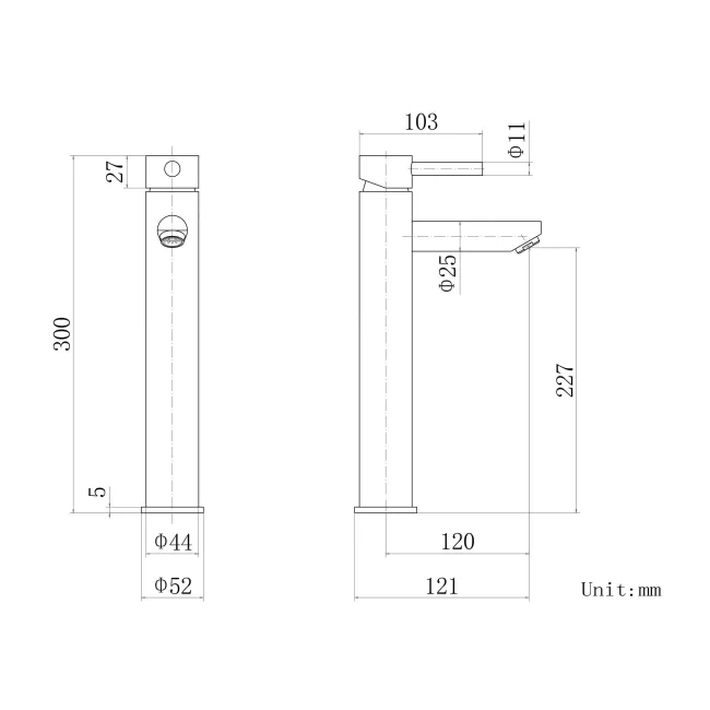 Trent Chrome High Rise Basin Mixer Tap