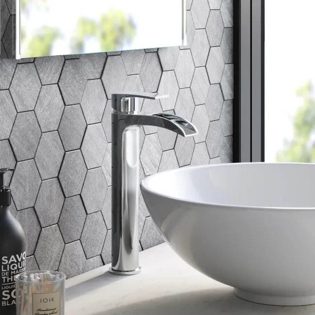 Eden Chrome Waterfall High Rise Basin Mixer Tap