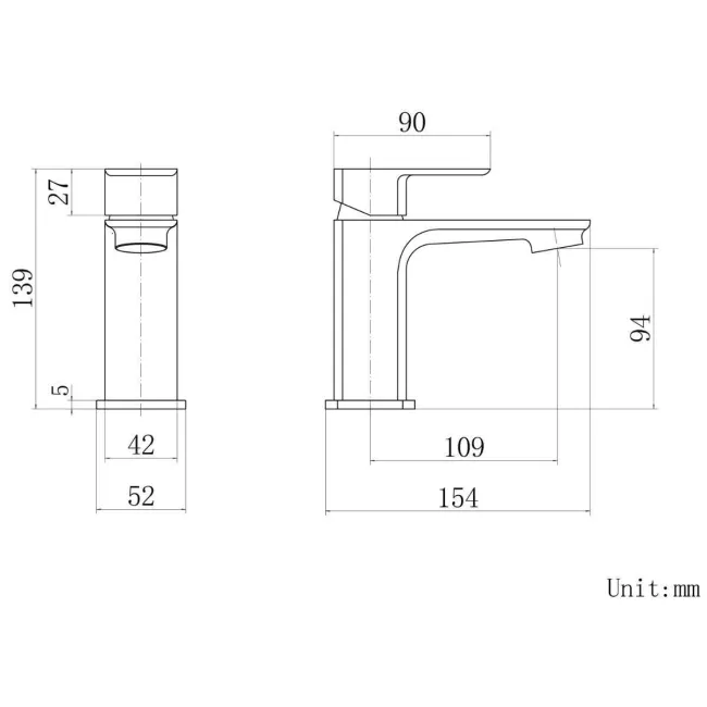Mersey Matt Black Basin Mixer Tap