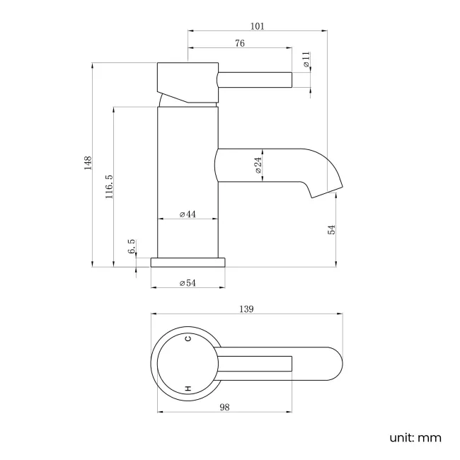 Trent Gunmetal Grey Basin Mixer Tap