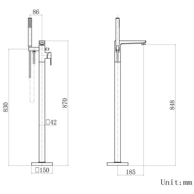 Soar Chrome Freestanding Bath Shower Mixer Tap