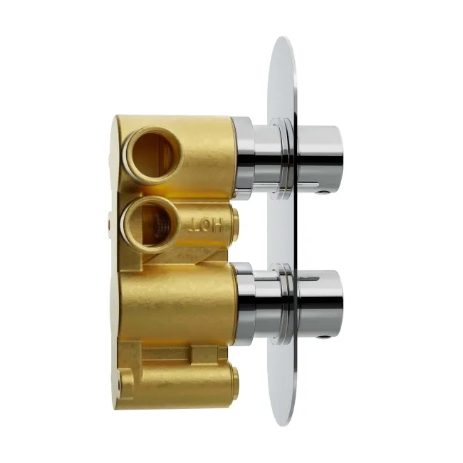 Ballina Premium Chrome Round Thermostatic Shower Valve - 2 Outlets