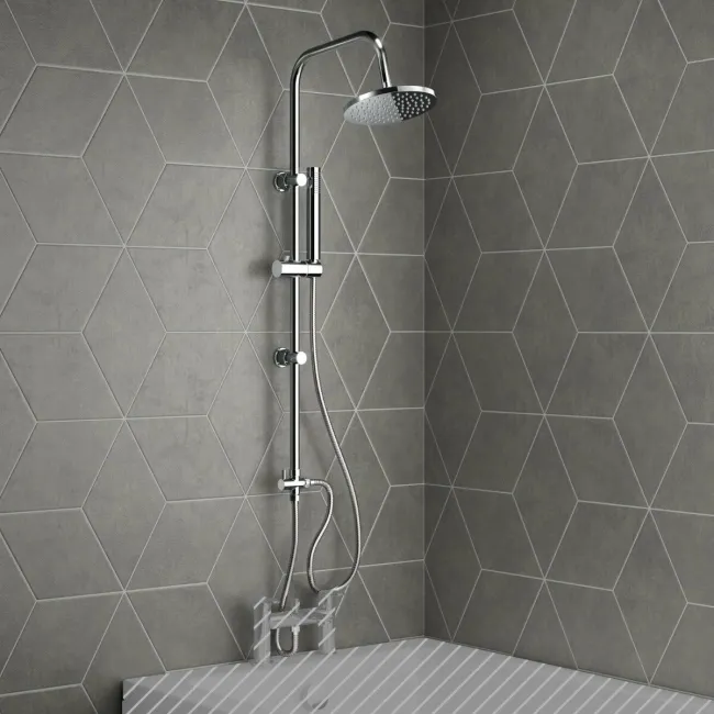 Lismore Round Chrome Shower Riser Kit