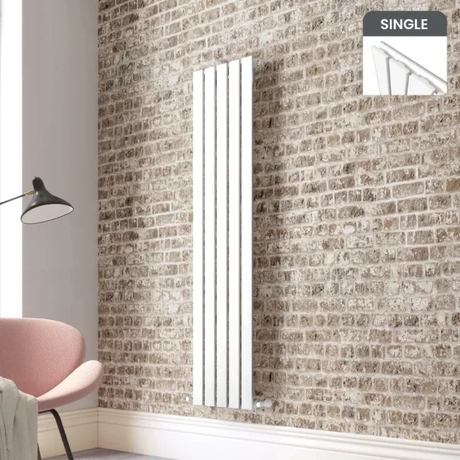 Faro White Single Flat Panel Vertical Radiator 1600x350mm