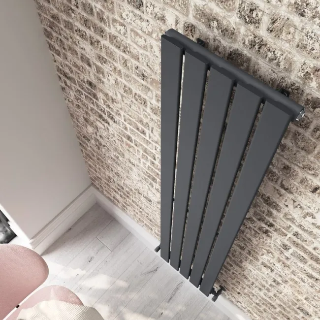 Faro Anthracite Single Flat Panel Vertical Radiator 1600x350mm