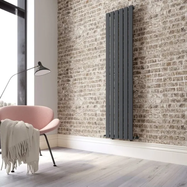 Faro Anthracite Single Flat Panel Vertical Radiator 1800x420mm
