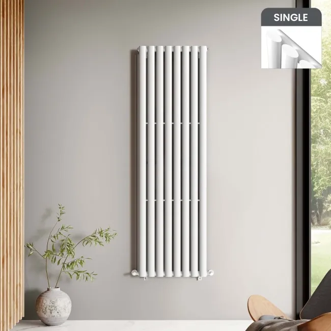 Marbella White Single Oval Panel Radiator 1600x480mm