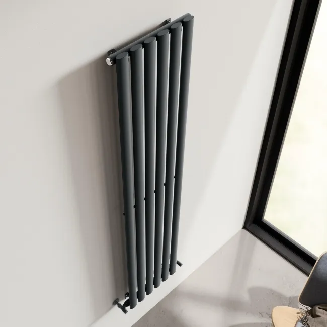 Marbella Anthracite Single Oval Panel Radiator 1600x360mm