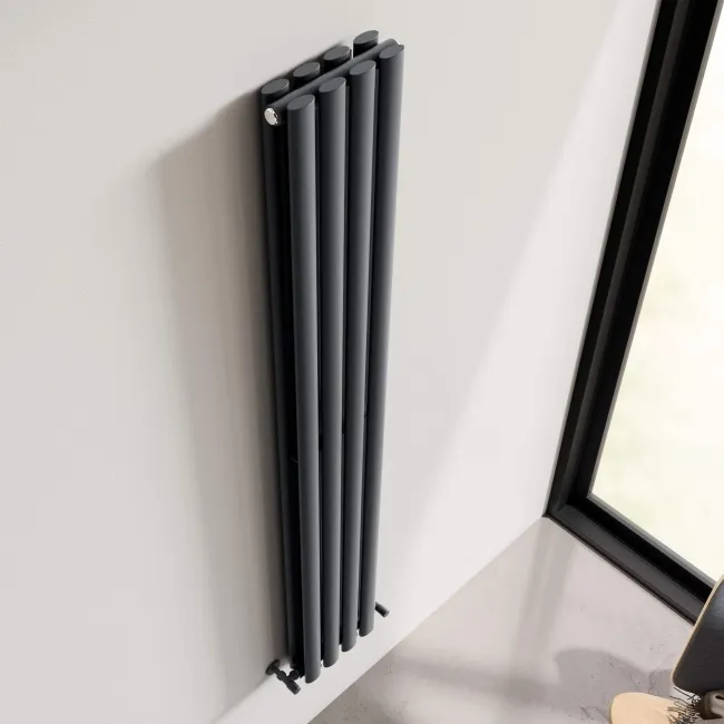 Marbella Anthracite Double Oval Panel Radiator 1600x240mm