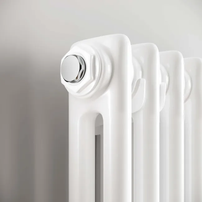Athens White Double Column Vertical Traditional Radiator 1500x200mm