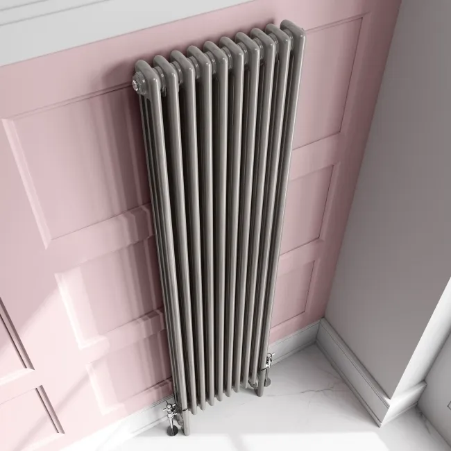 Athens Stone Grey Triple Column Vertical Traditional Radiator 1800x470mm
