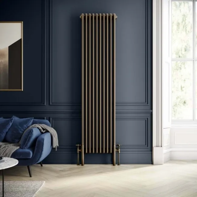 Athens Antique Gold Triple Column Vertical Traditional Radiator 1800x470mm