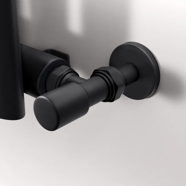 Marbella Matt Black Single Oval Panel Radiator 1600x360mm