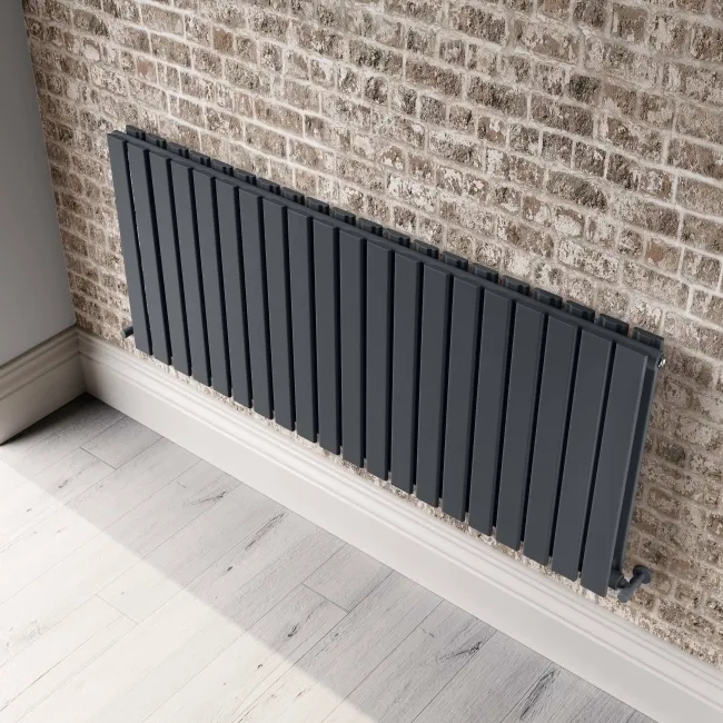 Faro Anthracite Double Flat Panel Horizontal Radiator 600x1400mm
