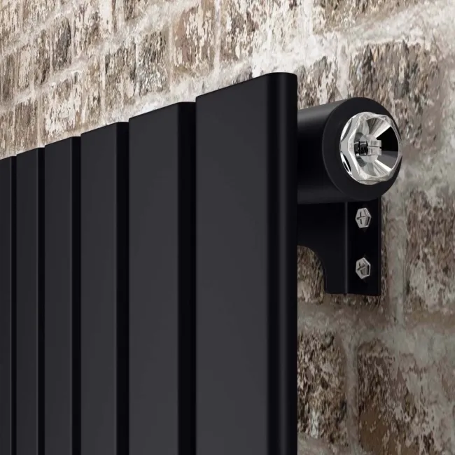 Faro Matt Black Single Flat Panel Horizontal Radiator 600x980mm