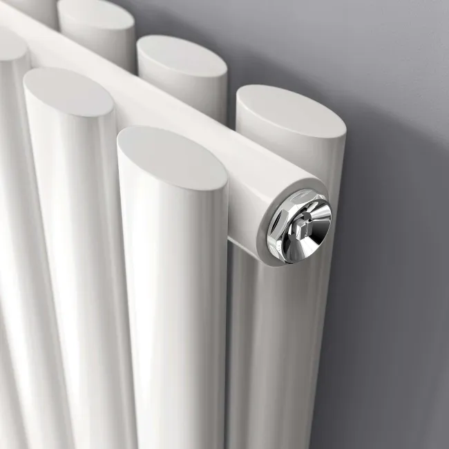 Marbella White Double Oval Panel Radiator 600x600mm