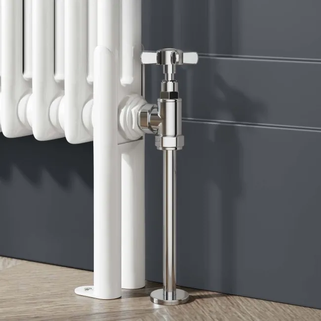 Athens White Double Column Horizontal Traditional Radiator 600x1010mm