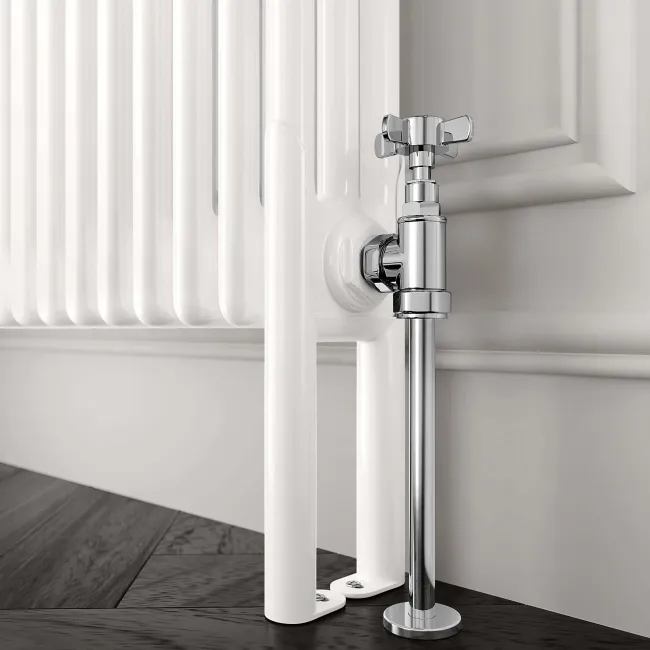 Athens White Triple Column Horizontal Traditional Radiator 450x1010mm