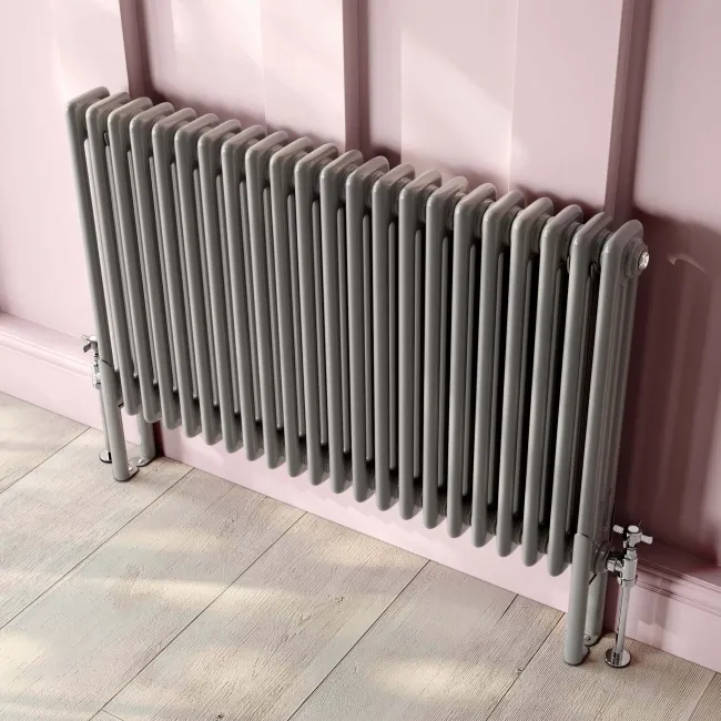 Athens Stone Grey Triple Column Horizontal Traditional Radiator 600x1010mm
