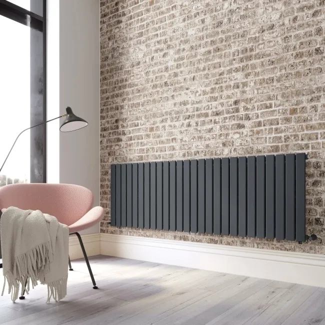 Faro Anthracite Single Flat Panel Horizontal Radiator 600x1820mm