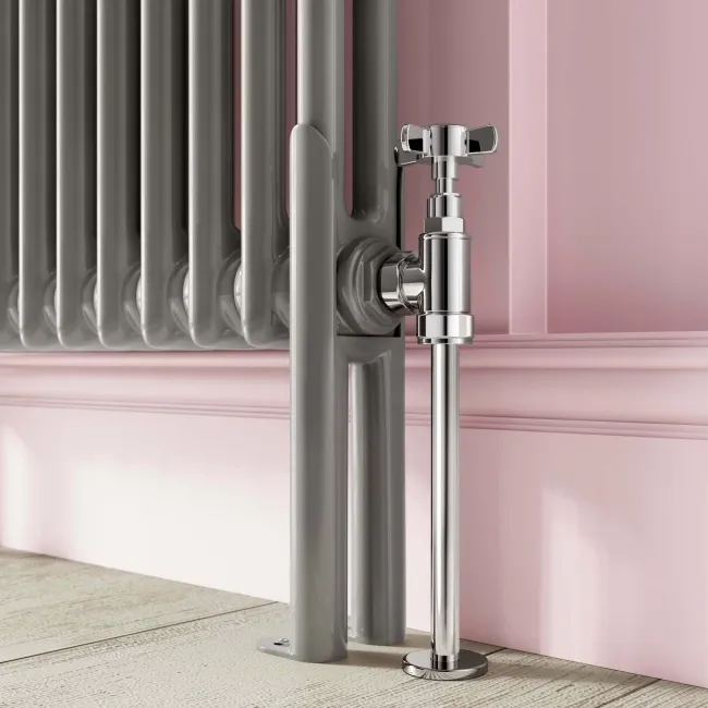Athens Stone Grey Double Column Horizontal Traditional Radiator 600x1190mm