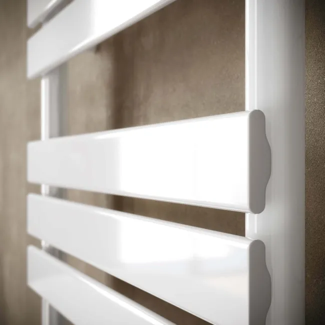 Santorini White Flat Panel Heated Towel Rail 800x600mm