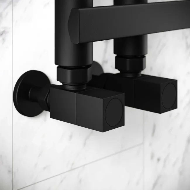 Madrid Matt Black Designer Heated Towel Rail 800x450mm